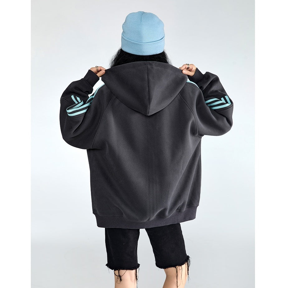 Three-Line ZIP-Up Sporty Hooded Parka MW9319