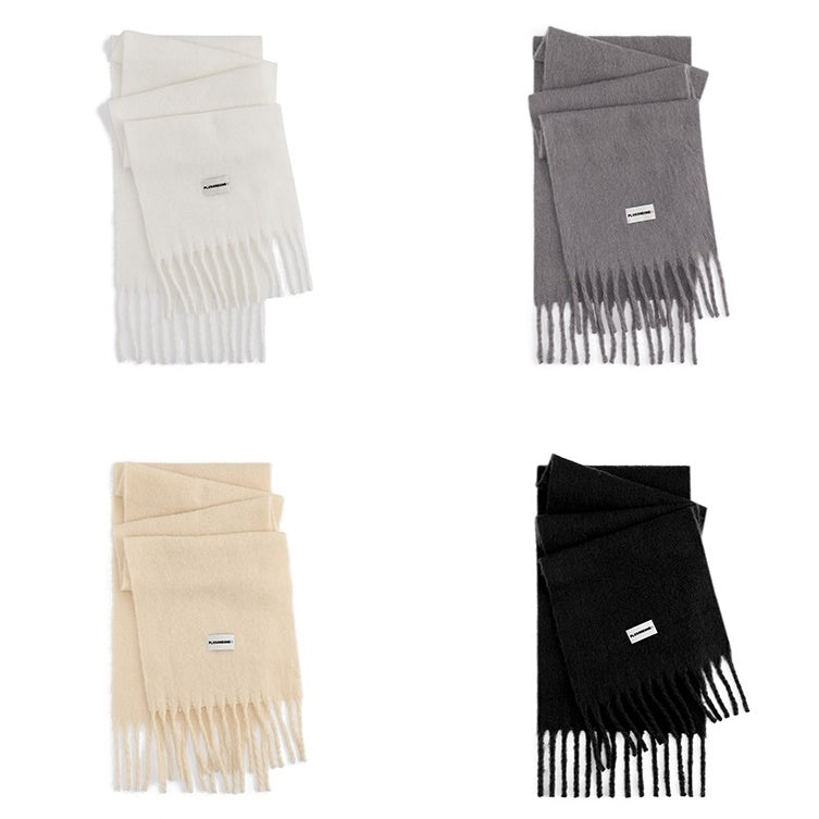 Solid Color Soft Tassel Muffler PO1002