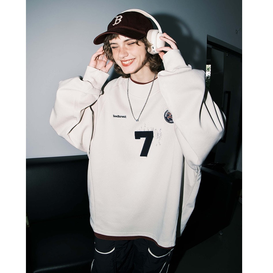 OverSize Sports Style Raglan Sleeve Sweat BT7038