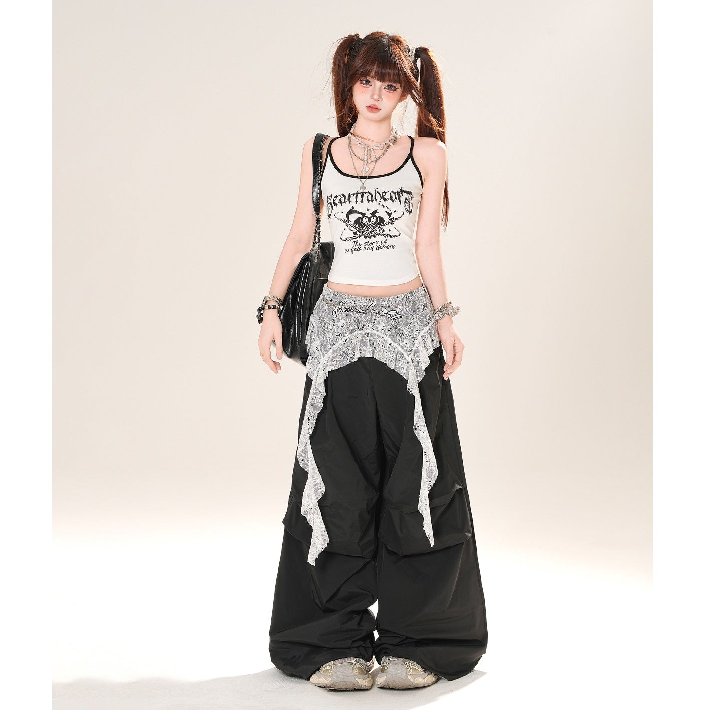 Waist Lace Wide-leg Casual Pants KK2061