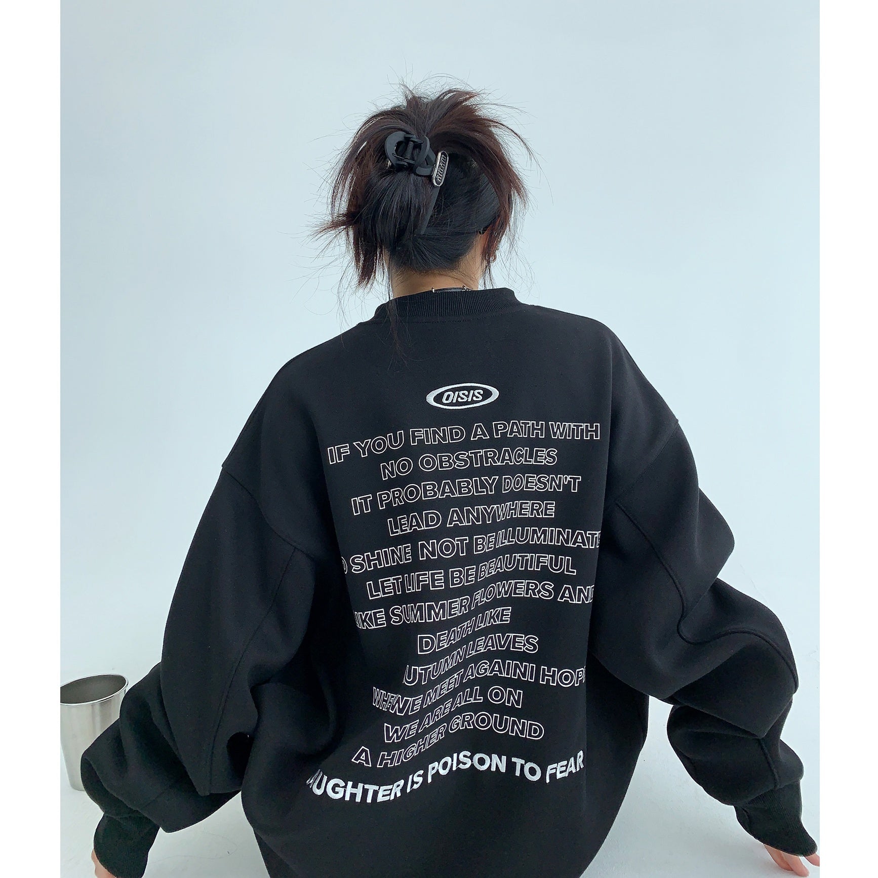 Back Letter Print Sweat MW9827