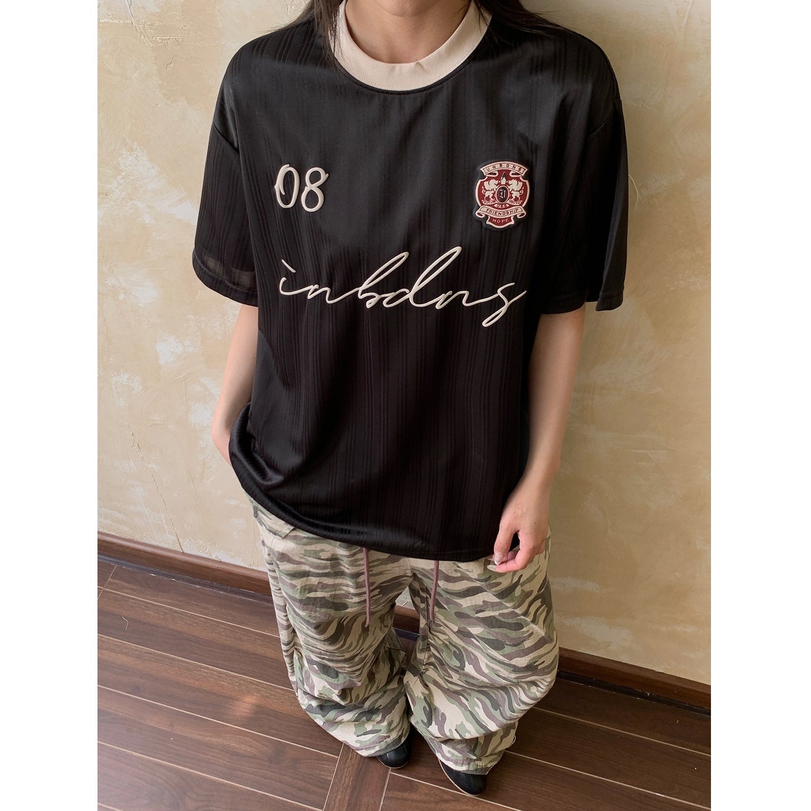 Ringer Neck Satin Sporty T-Shirt AP7012