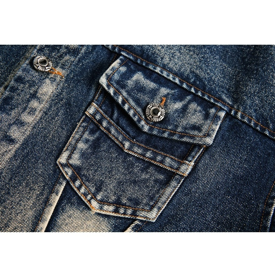 Row Edge Heavy Wash Loose Denim Jacket BX003