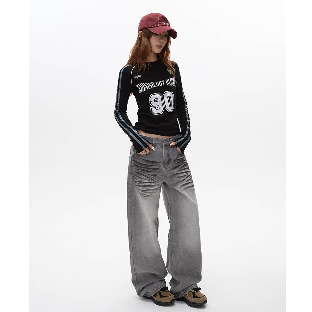 Number Logo Slim Long Sleeve T-shirt MW10106