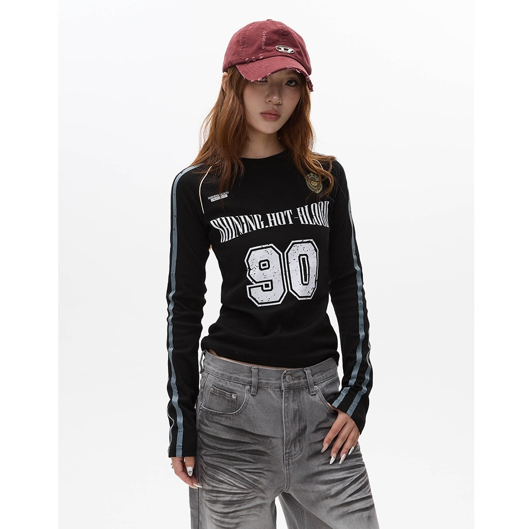 Number Logo Slim Long Sleeve T-shirt MW10106