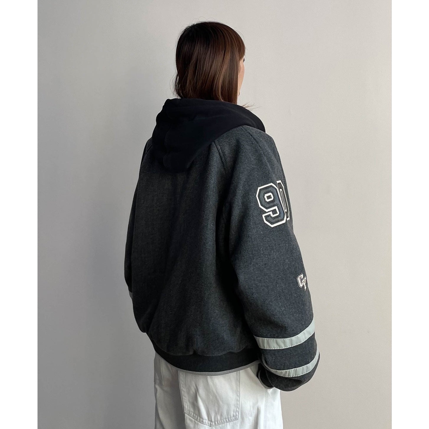 College Style Hooded Stadium Jacket MW9739