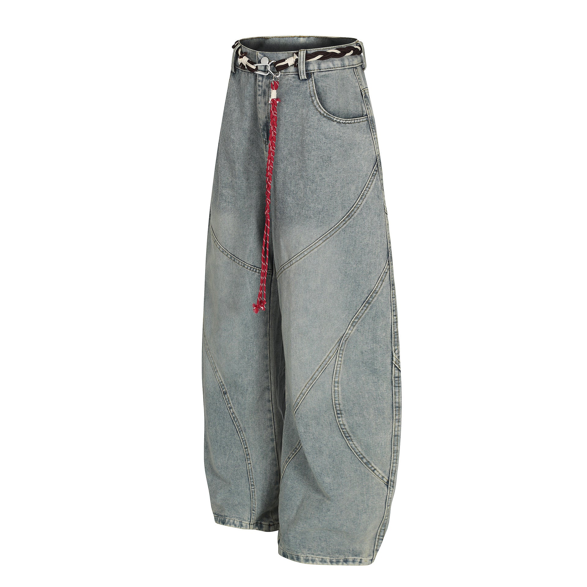 Patchwork Wide-leg Curve Jeans MW10321