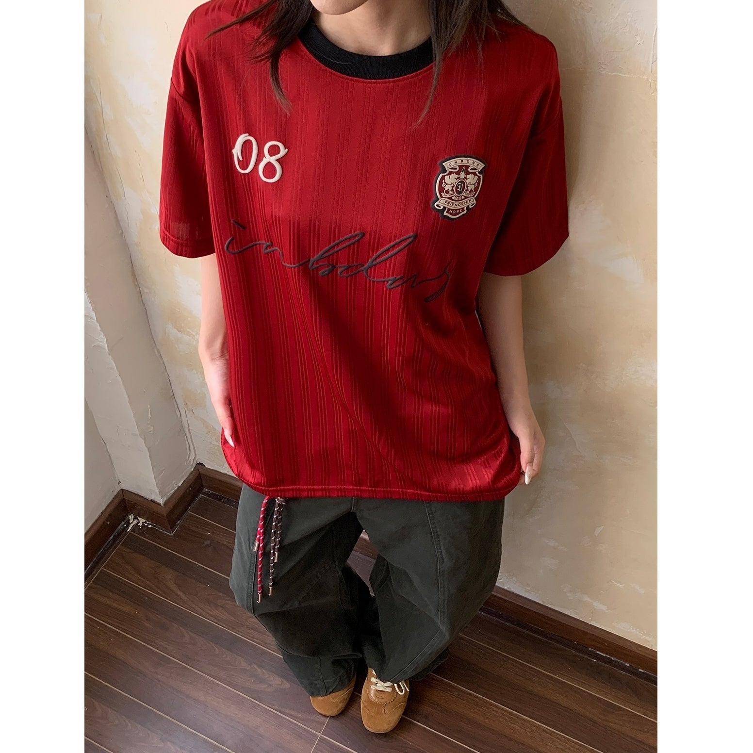 Ringer Neck Satin Sporty T-Shirt AP7012