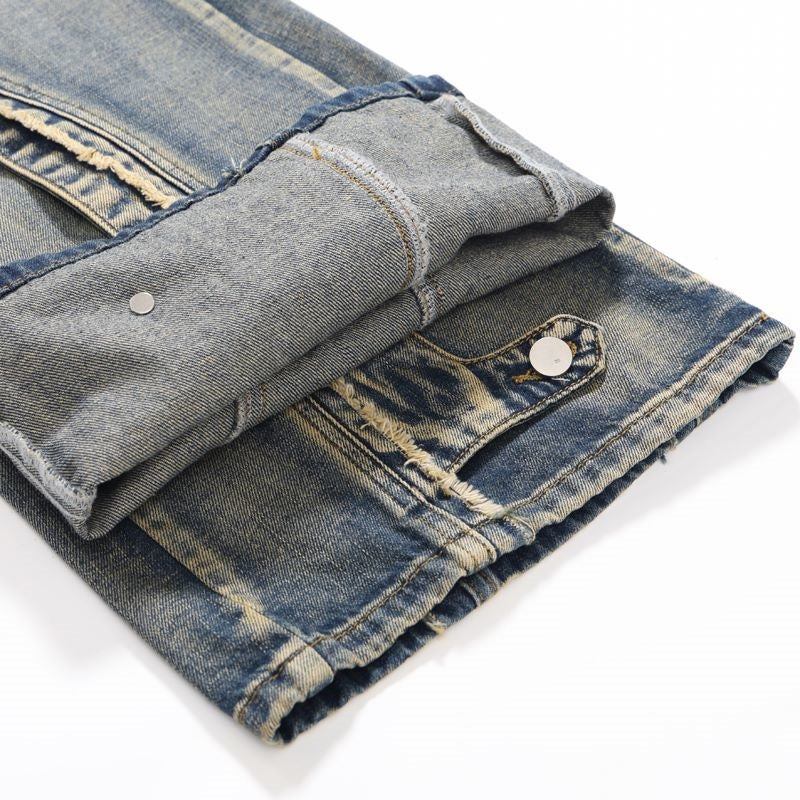 Deconstruction Split Heavy Wash Cargo Jeans MW10061
