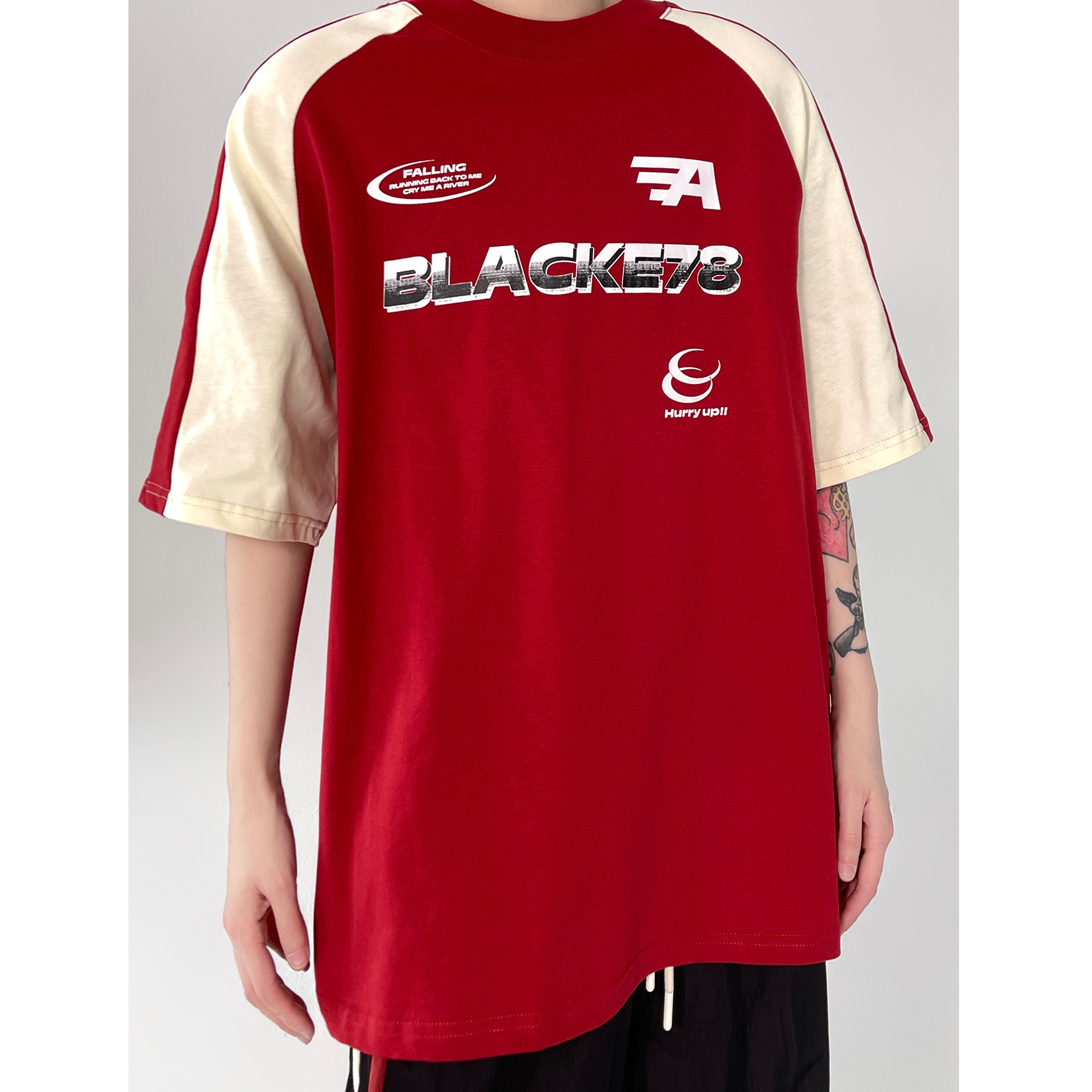 Color-blocked Raglan Sleeve T-Shirt EA7008