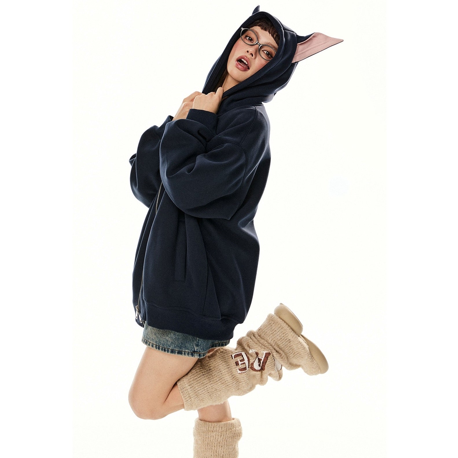 Dog Ears Hooded Sweat Jacket EZ234