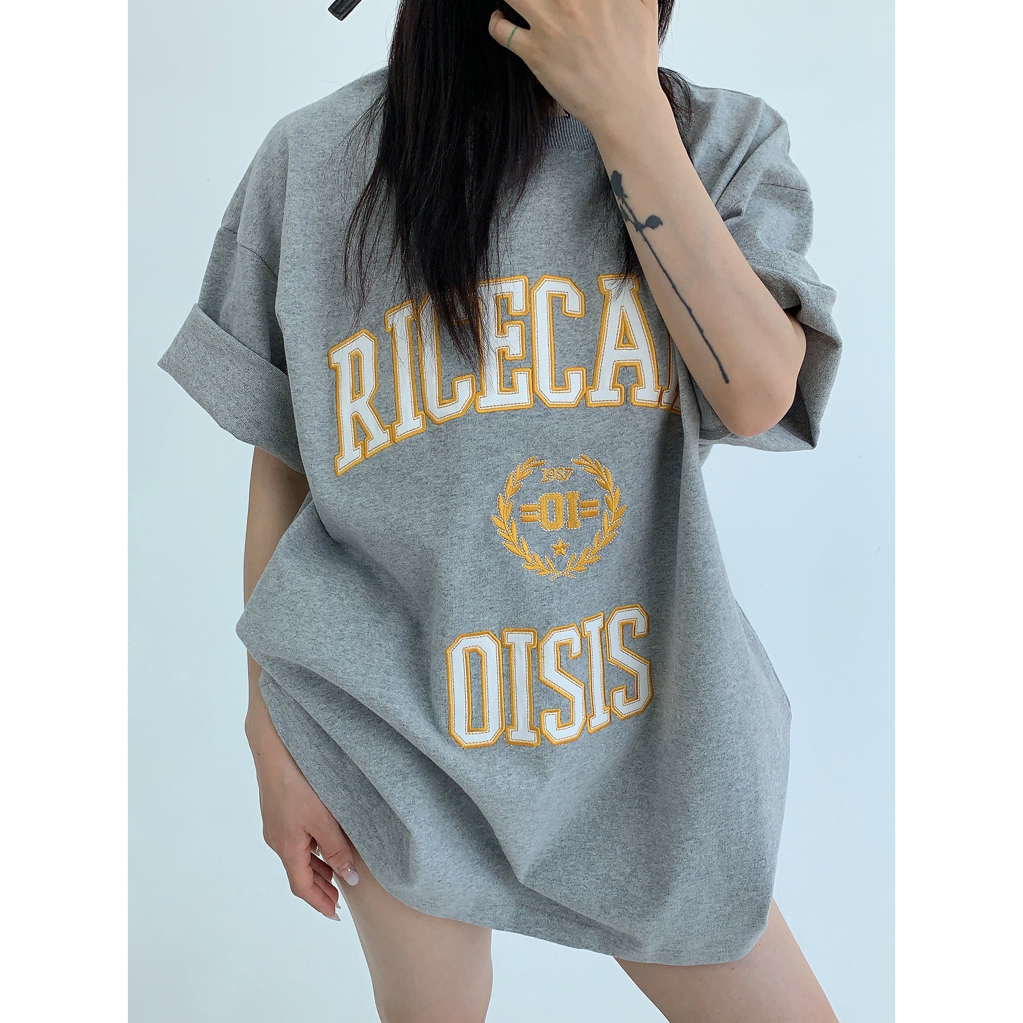 Patch Embroidery Oversize T-shirt MW10069