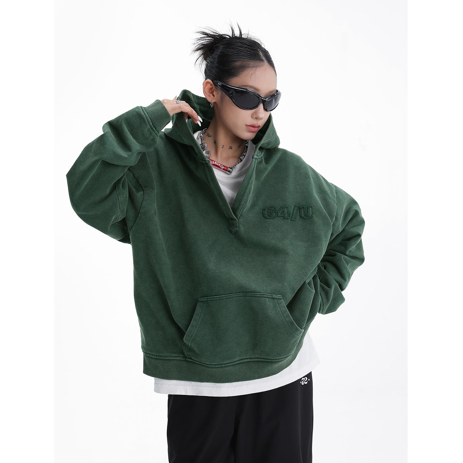 Wash Distressed Hooded Sweat AC7061