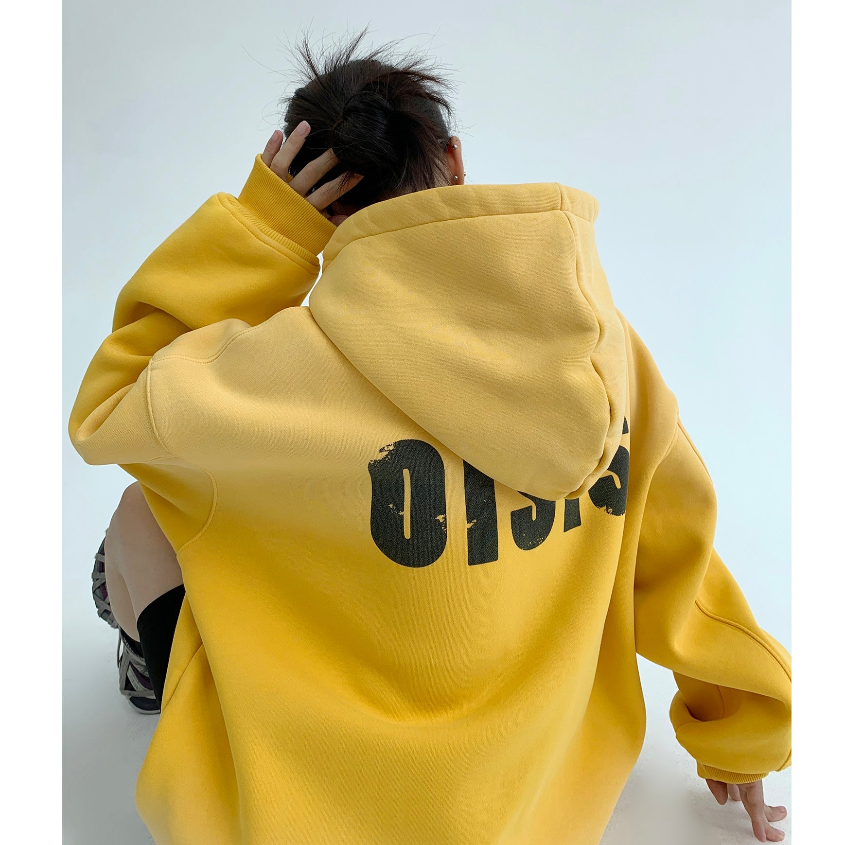 Gradient Simple Letter Oversize Hoodie MW9511