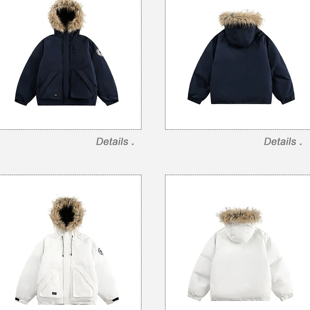 Fur Collar Outdoor Hooded Padded Jacket EZ201