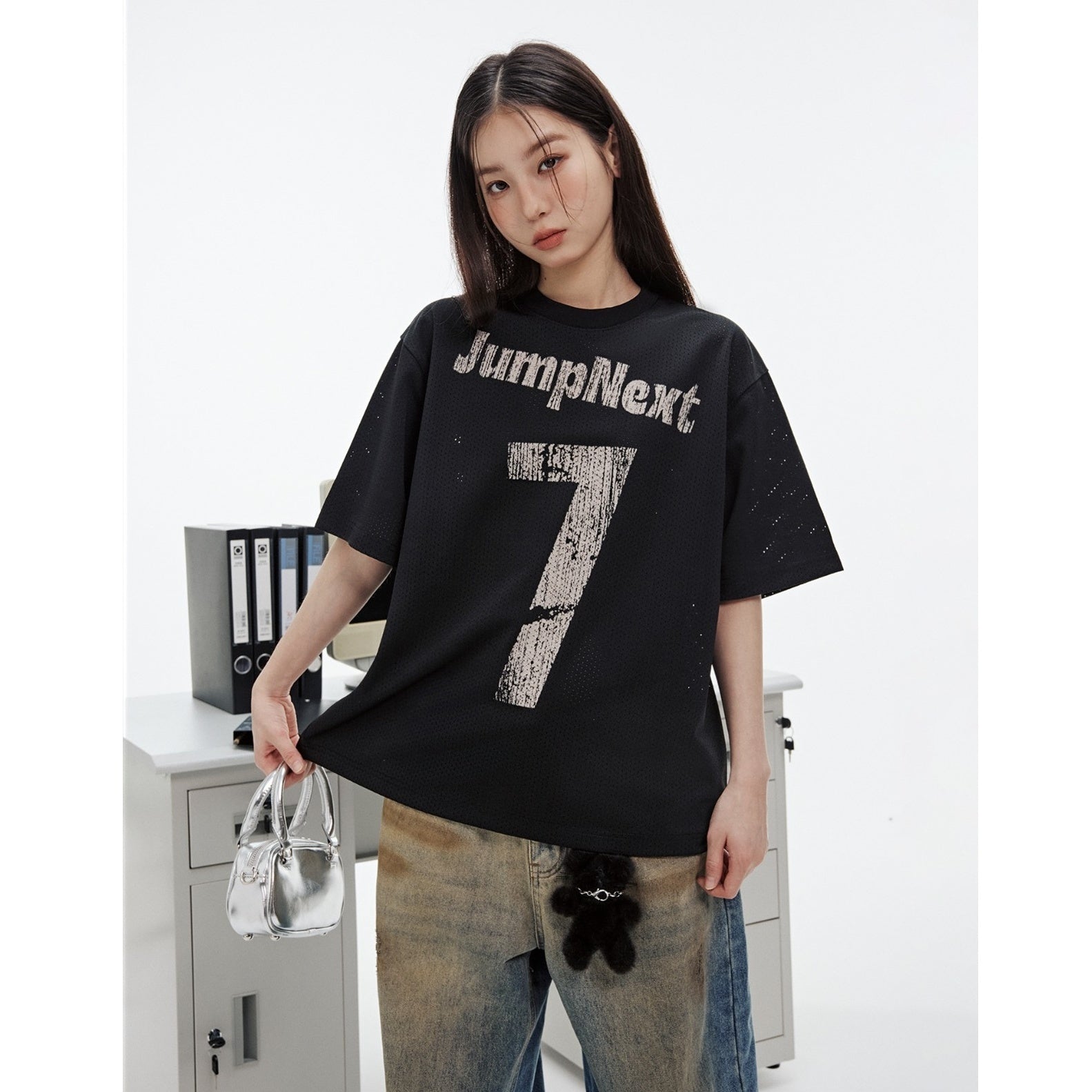 Alphanumeric Print Vintage T-Shirt JN7015