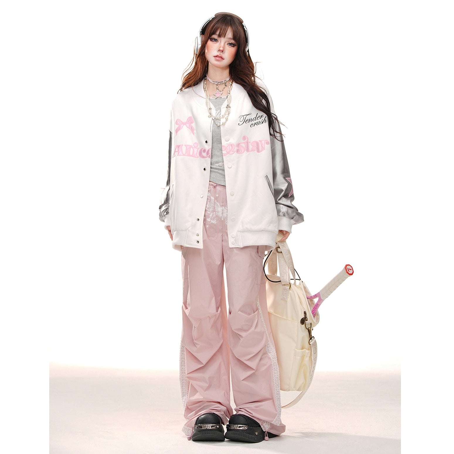 Girly Oversize Baseball Jacket KK2004