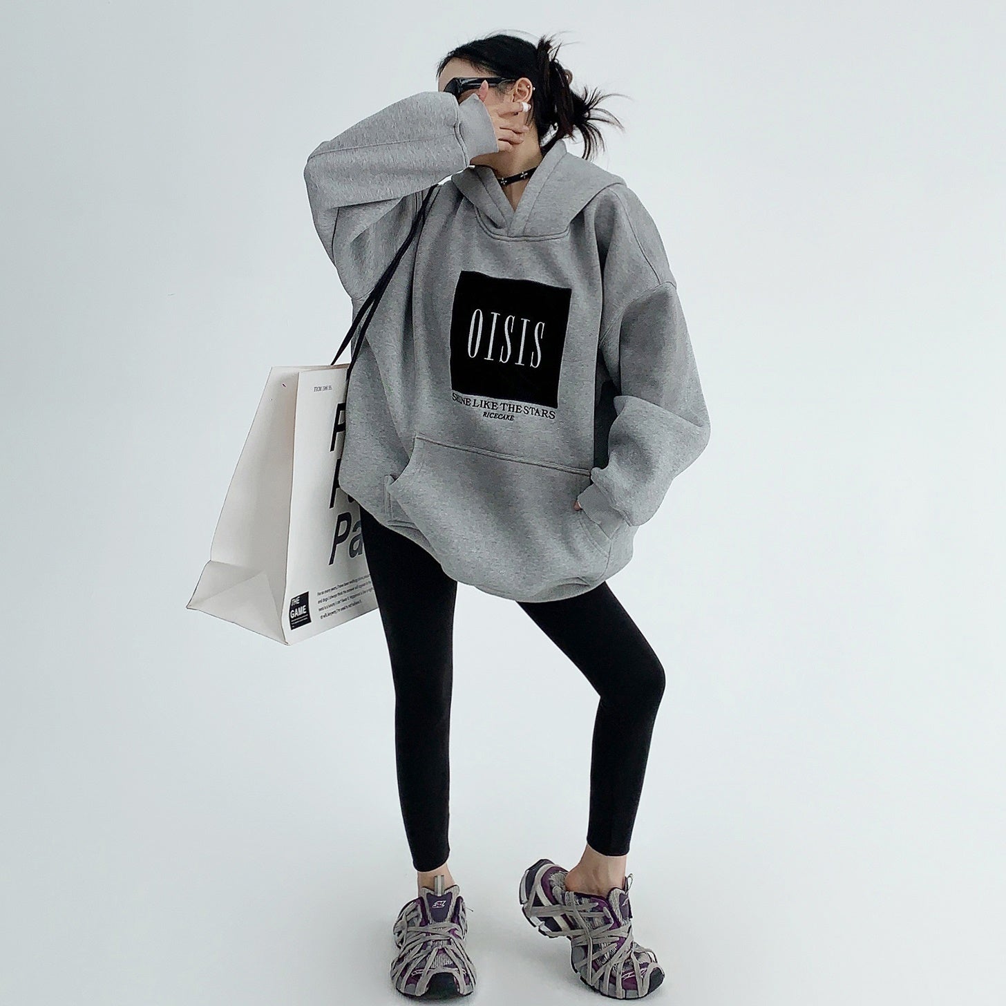 Heavy Distressed Embroidery Oversize Hoodie MW9510