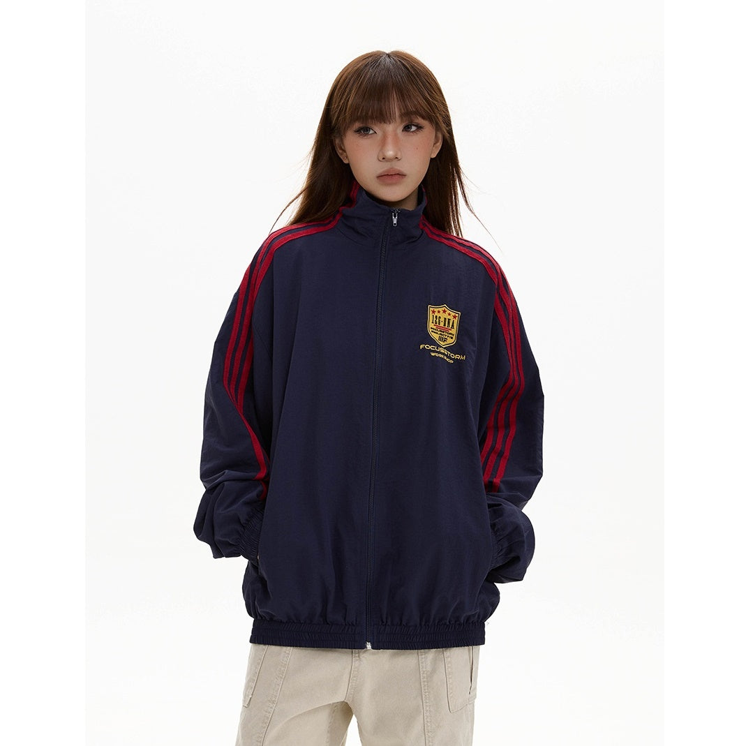 Three-bar Stand Collar Sports Jacket MW9408