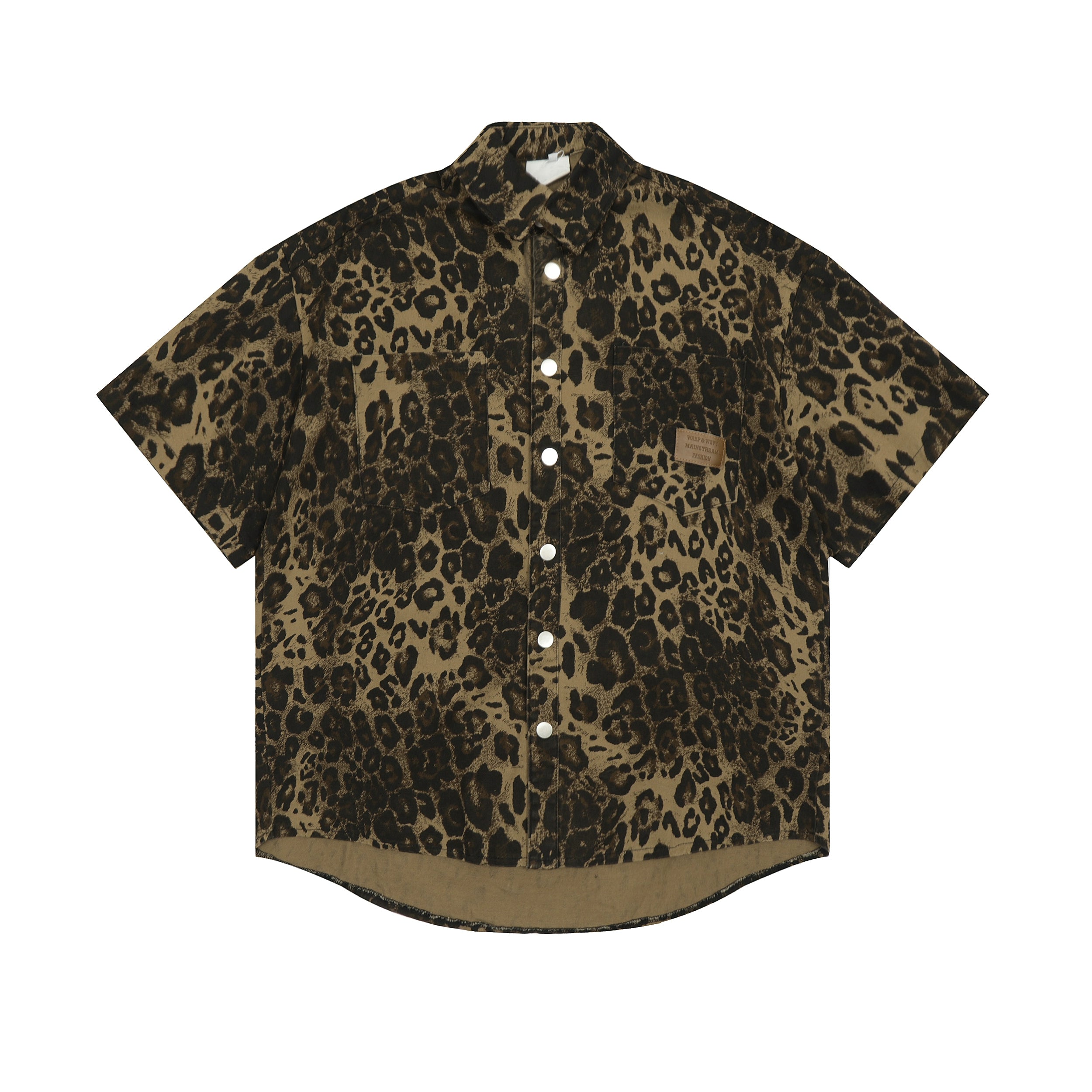 Vintage Leopard Print Short Sleeve Shirt MW9268