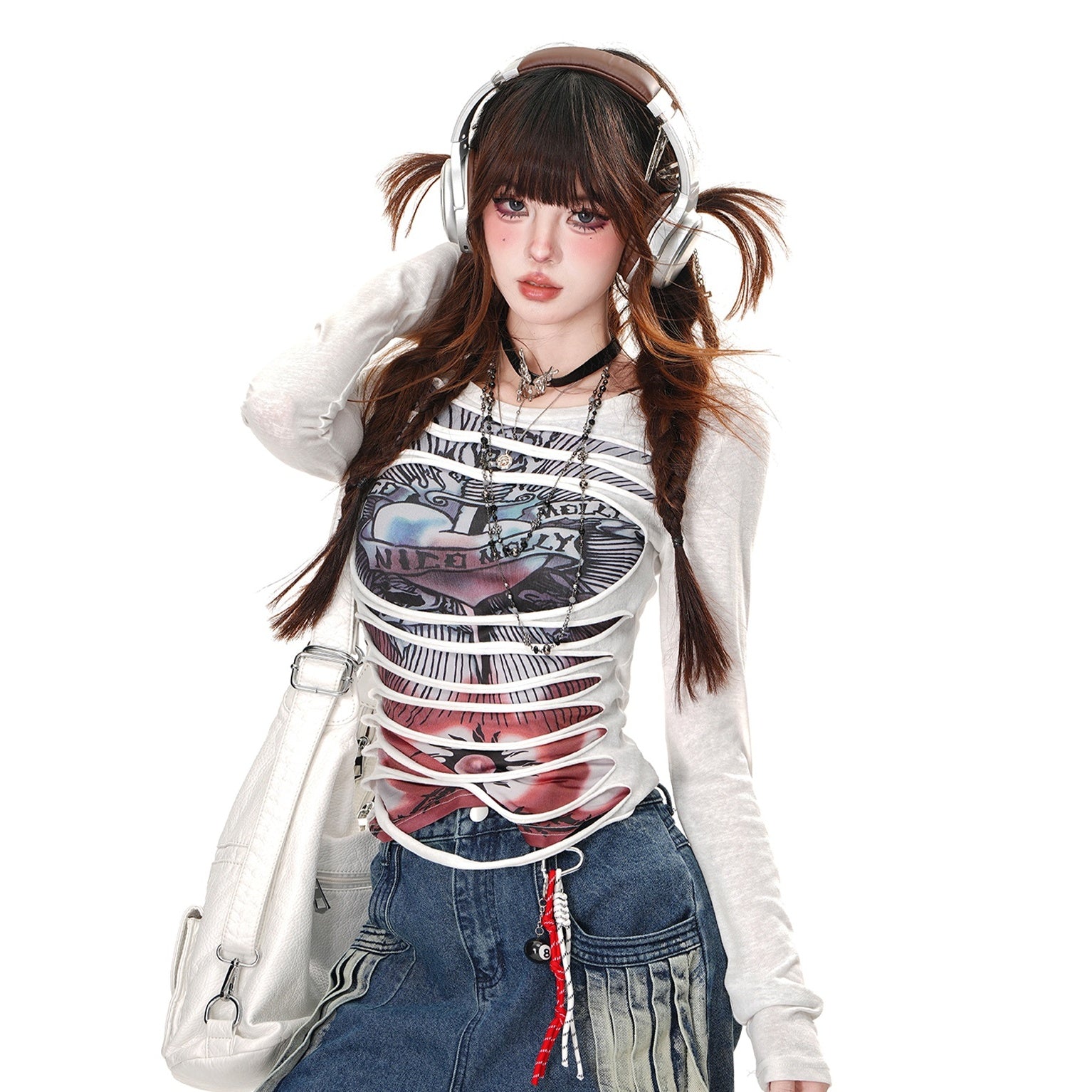 Punk Ripped Long Sleeve T-Shirt KK2025