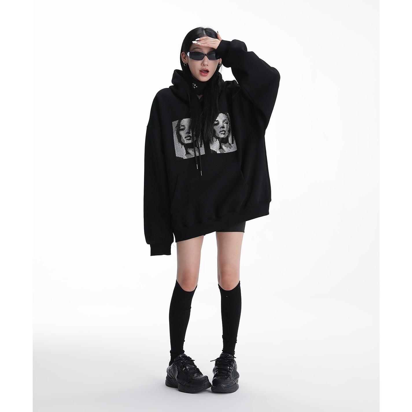 Loose Rhinestone Art Hoodie AC7063