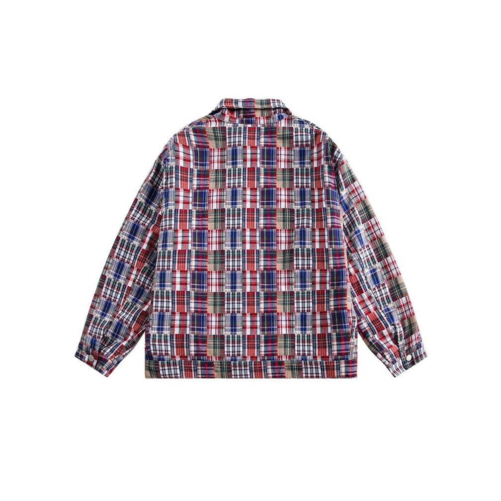 Madras Patchwork Plaid ZIP-Up Jacket BX007