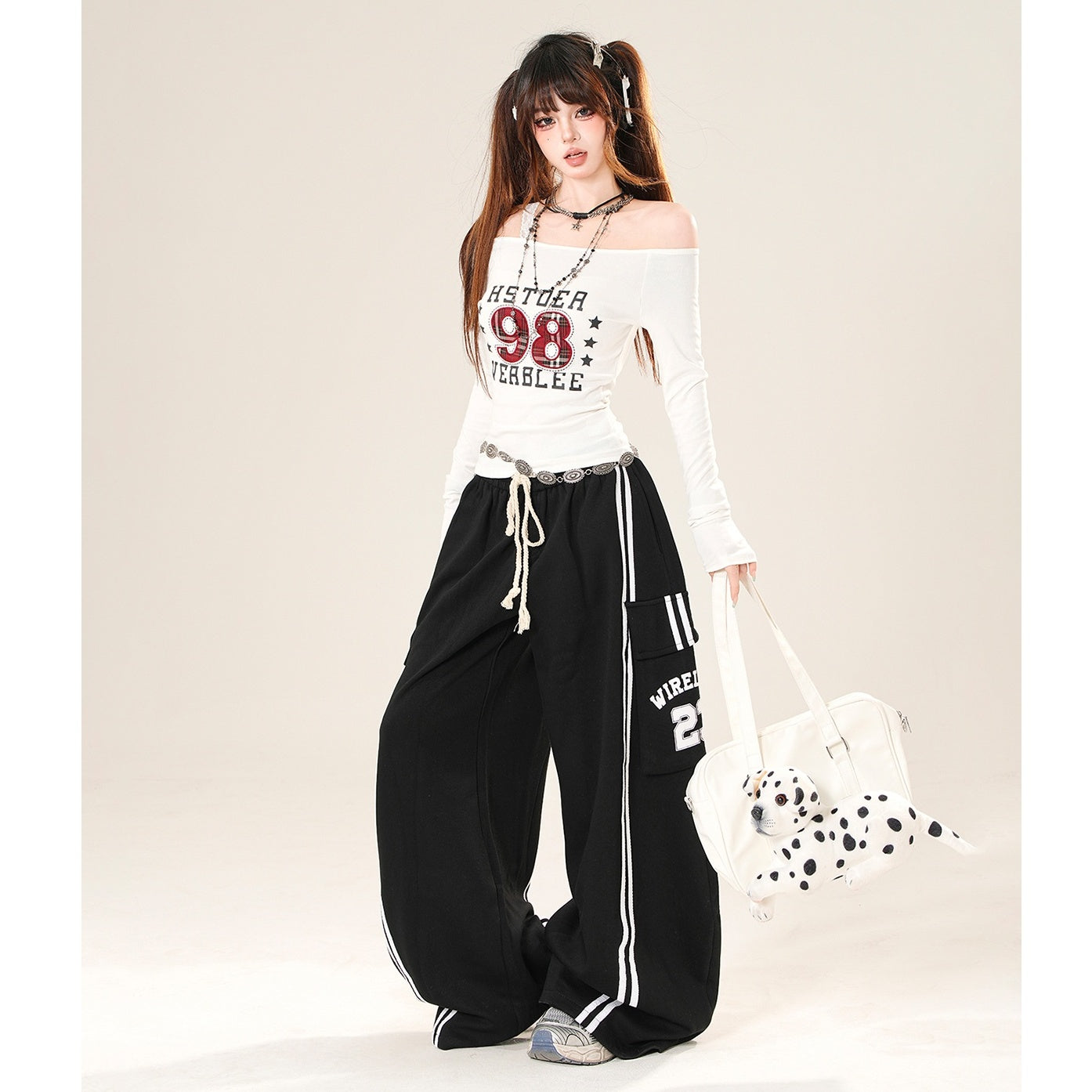Aesthetic Line Design Cargo Pants KK2044