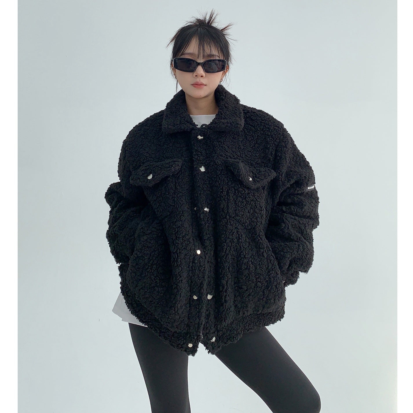 Fake Fur Boa Work Style Thickened Jacket MW9613