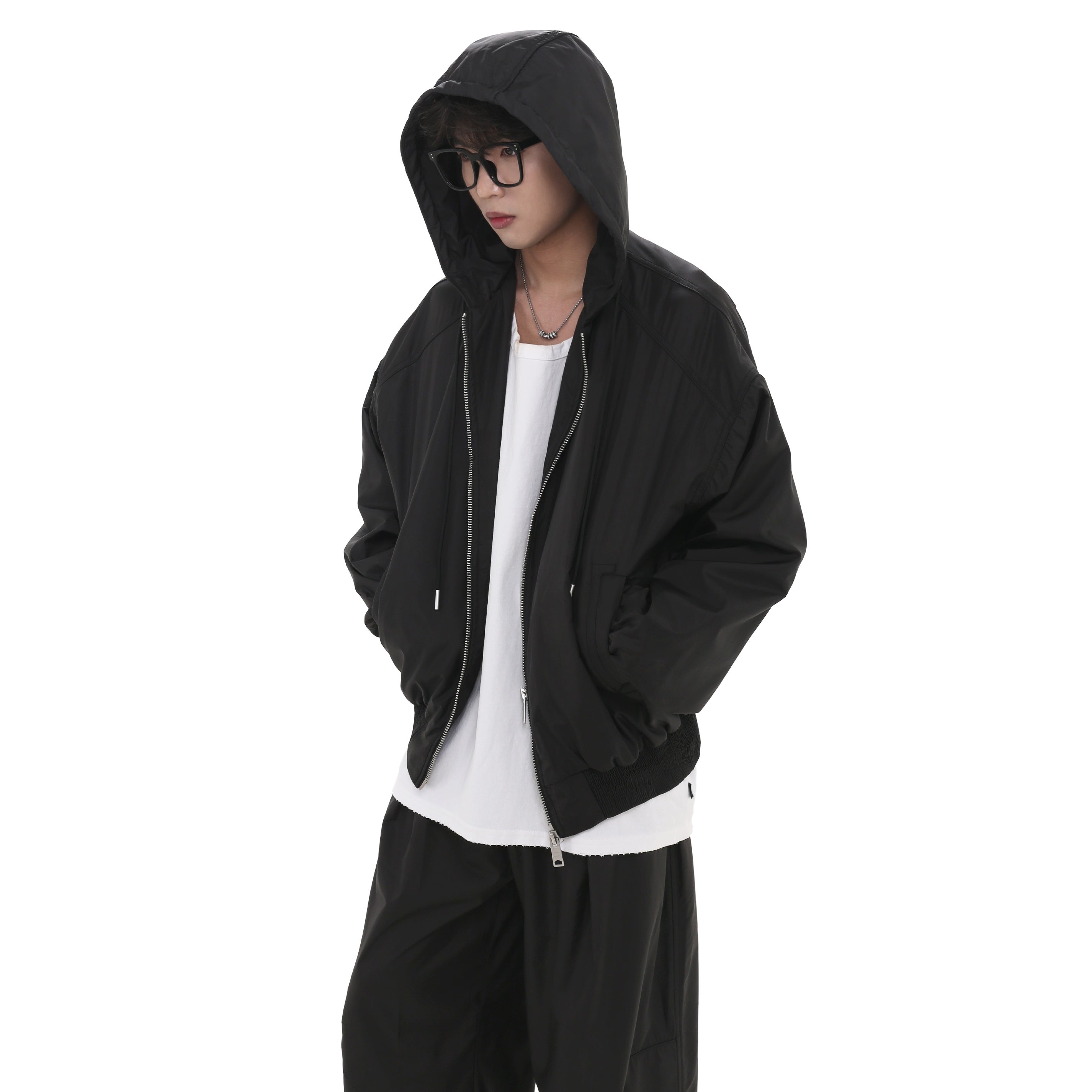 【上下別売り】Double Zip Hooded Jacket & Loose Casual Sport Pants GB7012