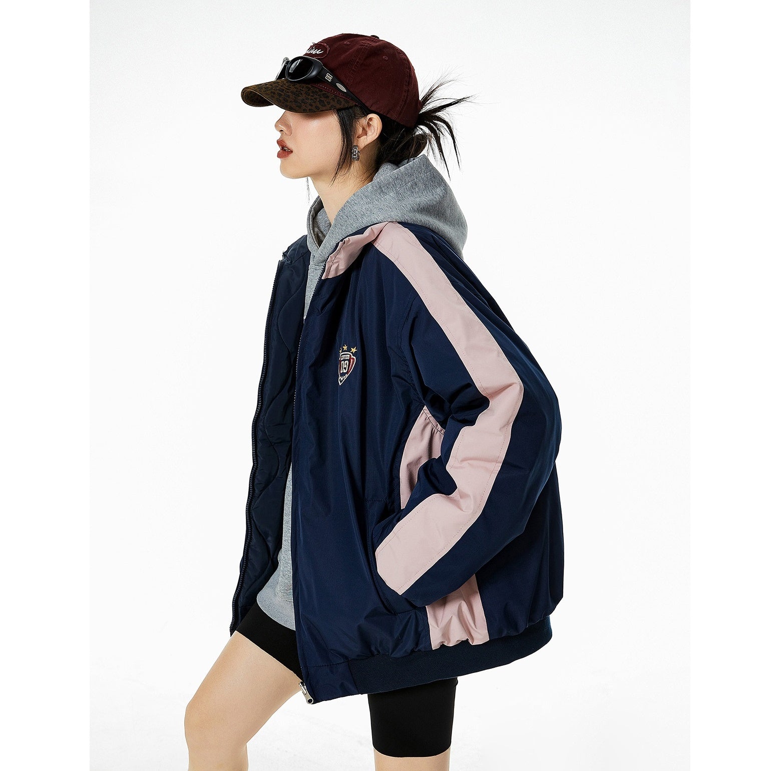 Sporty Reversible Stand Collar Quilting Jacket MW9669