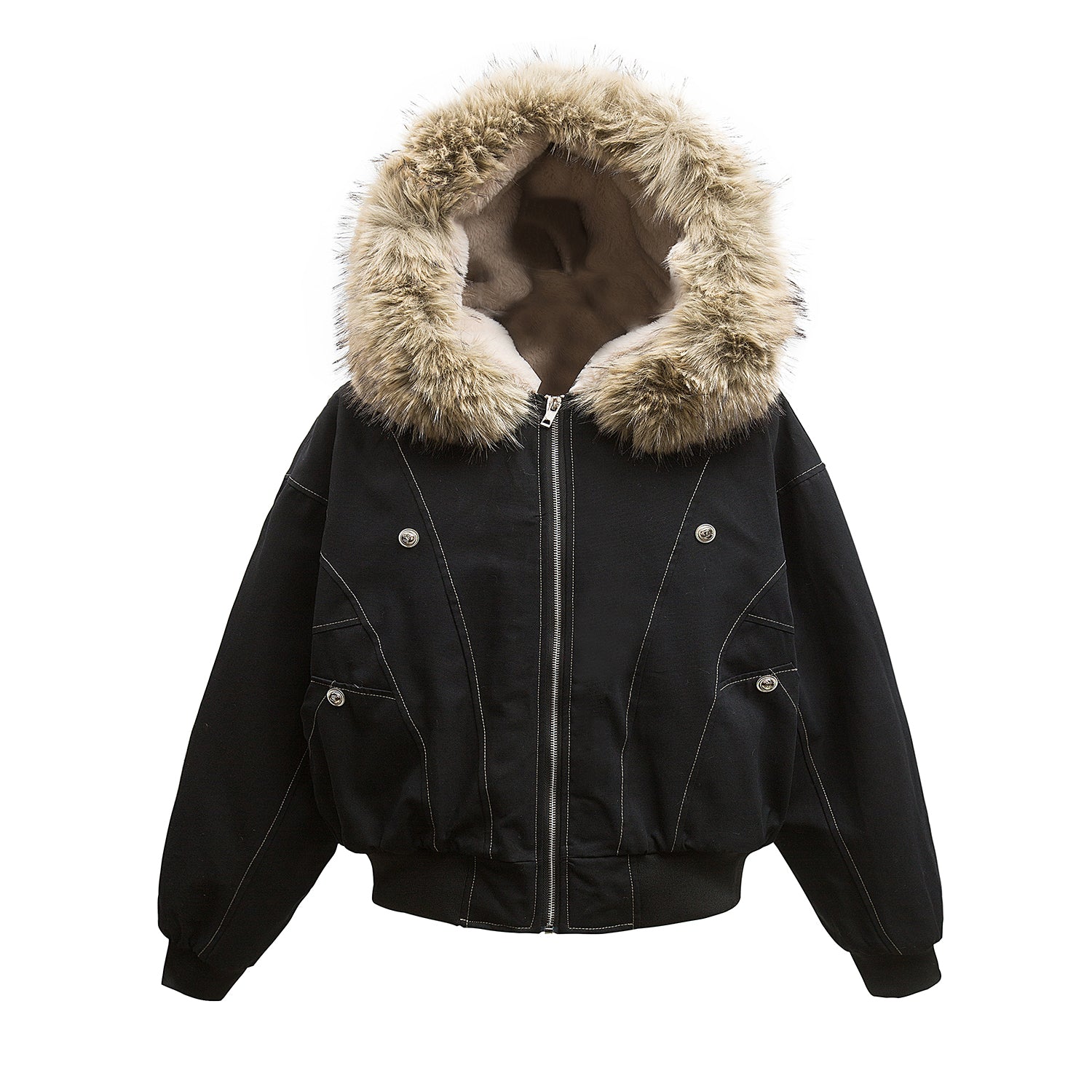 Fur Collar Work Style Hooded Blouson MW9807