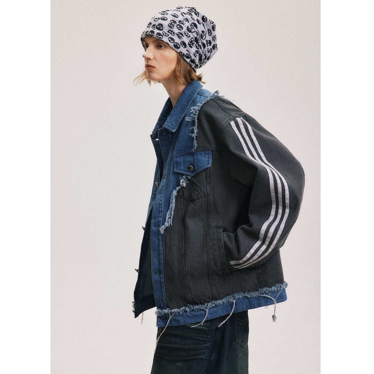 Irregular Stitching Loose Denim Jacket BX001