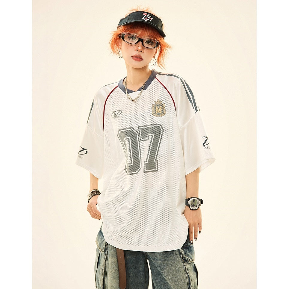 Football Jersey Design Mesh Switching T-shirt MW9270