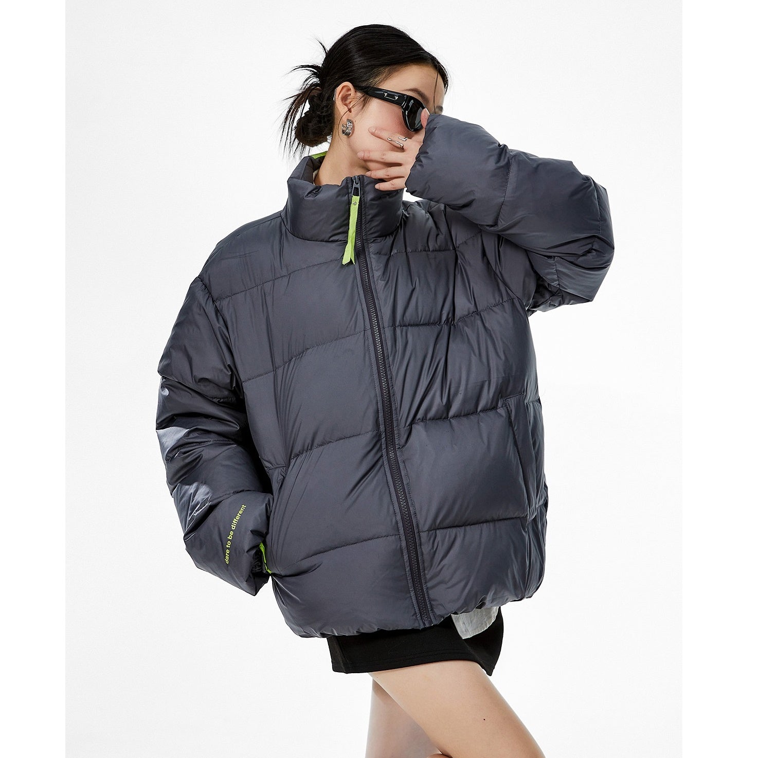 Contrast Color Short Down Jacket IC9002