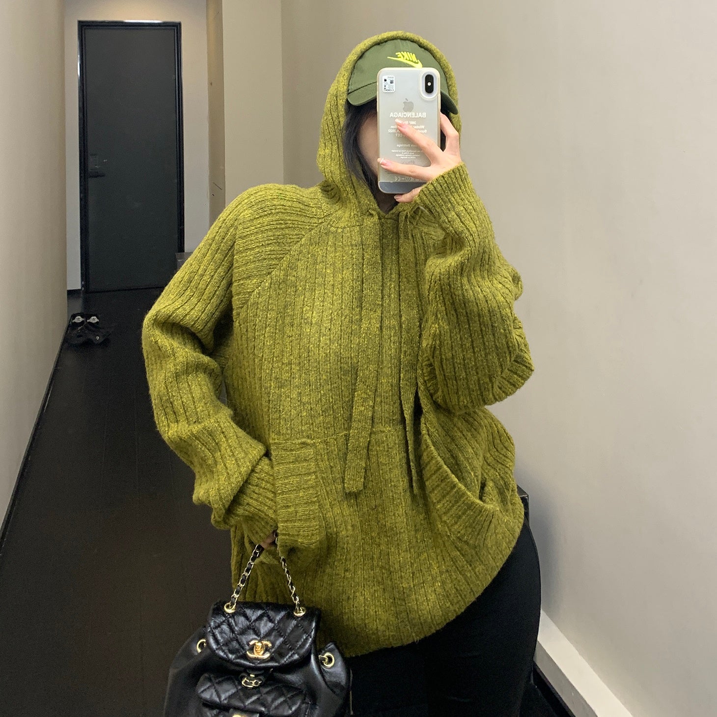 Lib Knitted Hooded Pullover Sweater MW9790