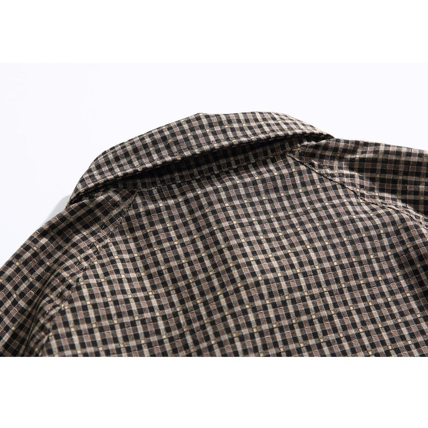 Plaid Raglan Sleeve Loose Shirt MW9585