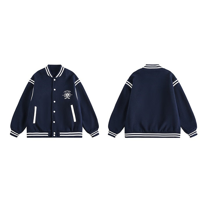 Retro Collegiate Patchwork Baseball Jacket MW9528