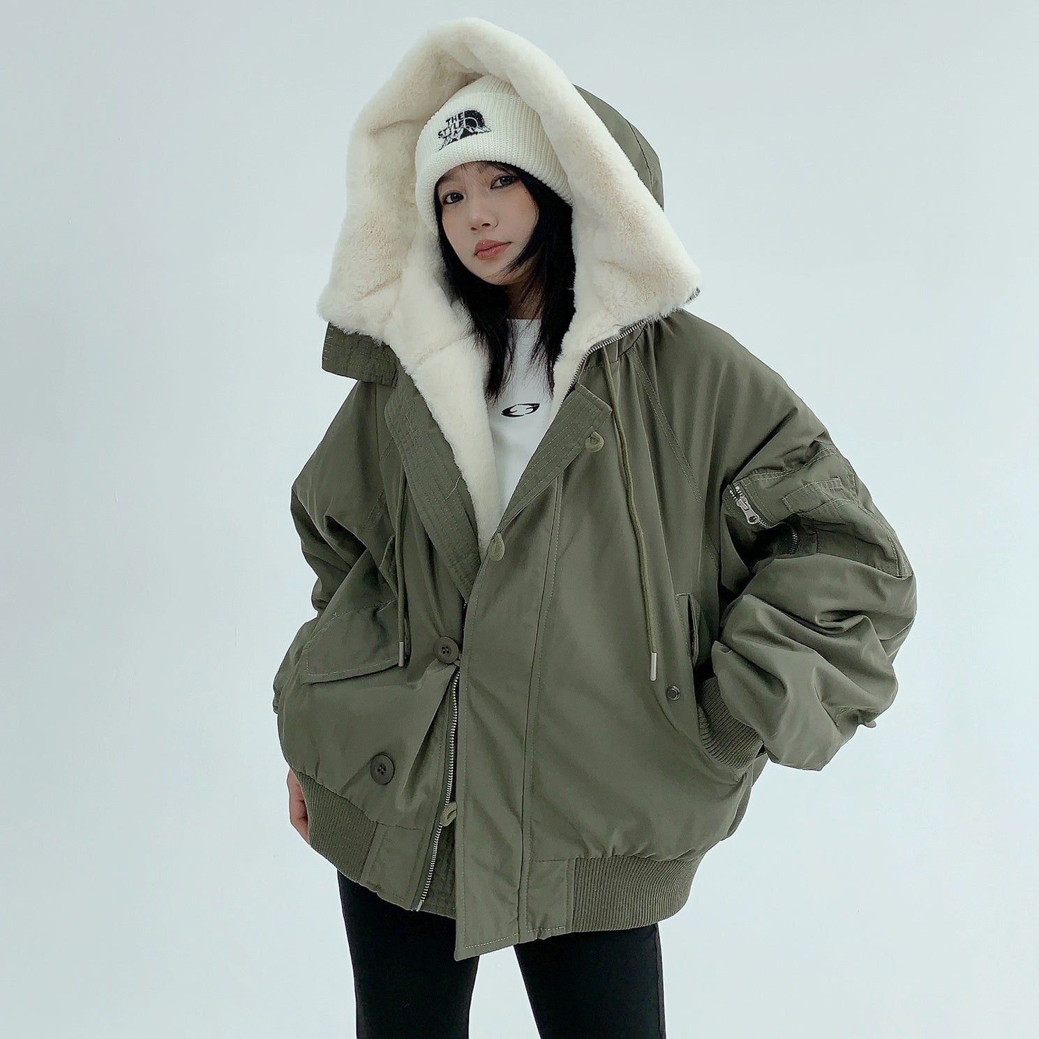 Fur Inner Casual Hooded Jacket MW9687