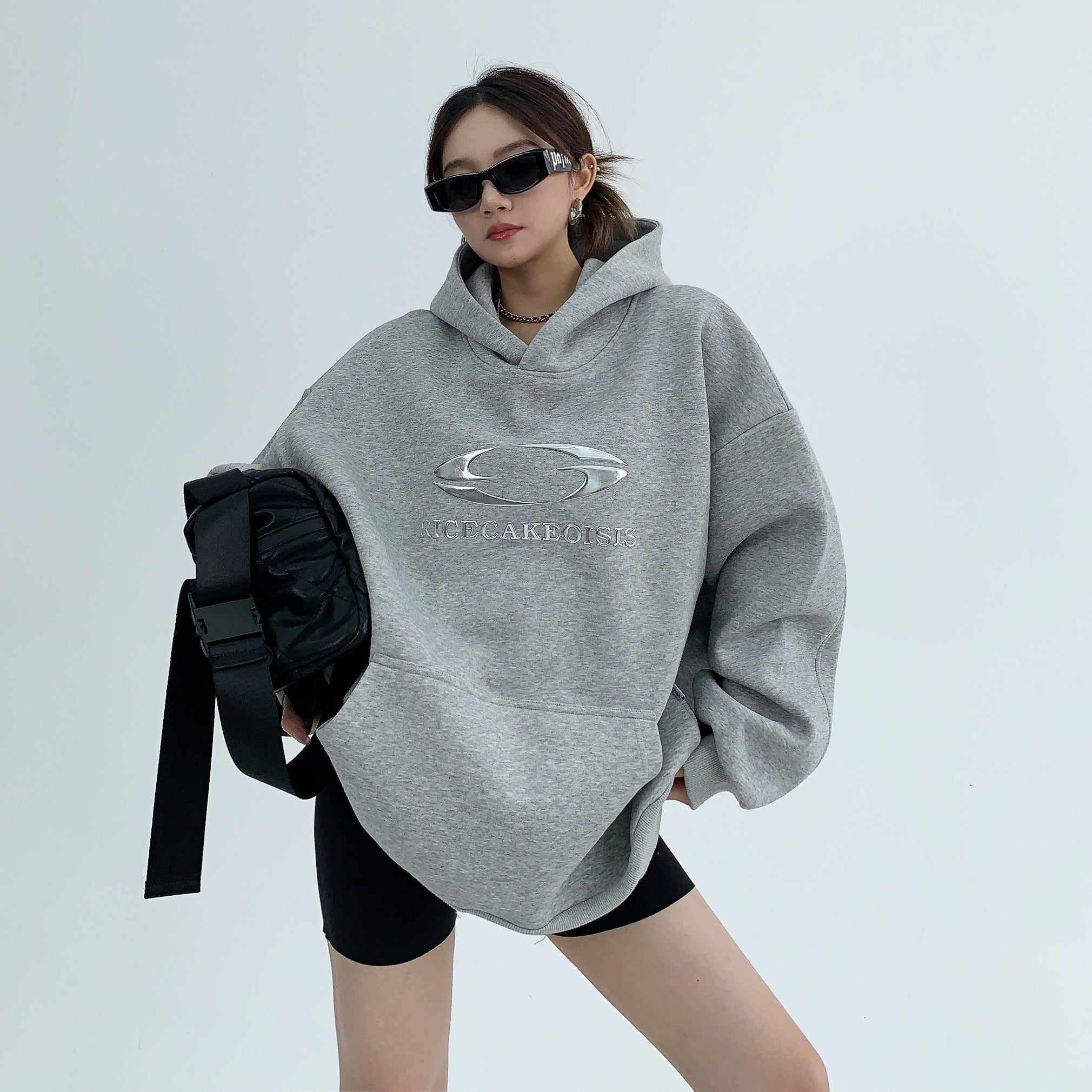 Oversize Metallic Logo Hoodie MW9516