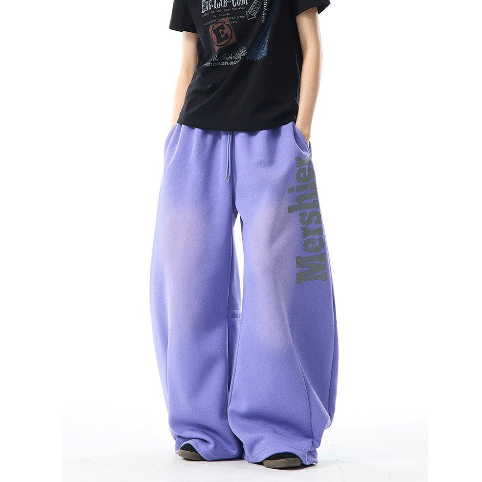 Letter Scimitar Wide-leg Sweat Pants MW9955