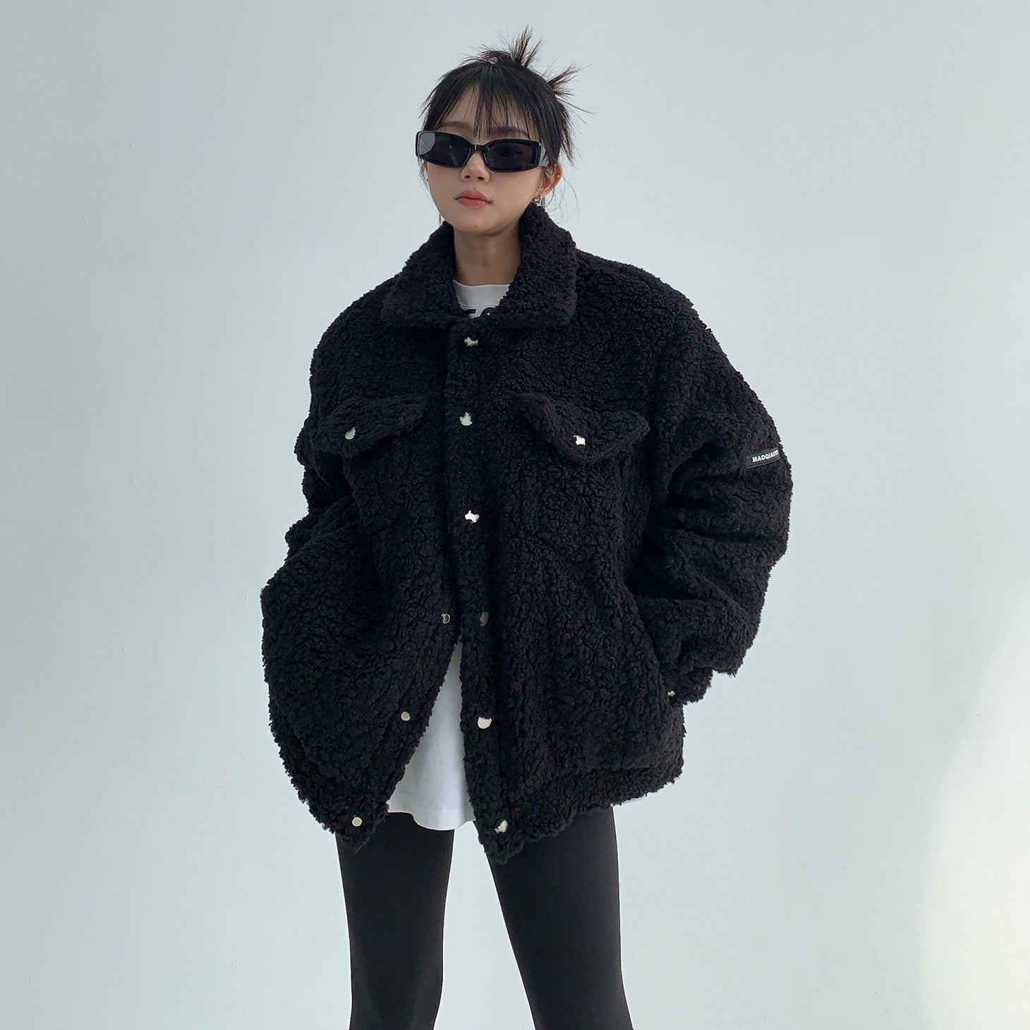 Fake Fur Boa Work Style Thickened Jacket MW9613