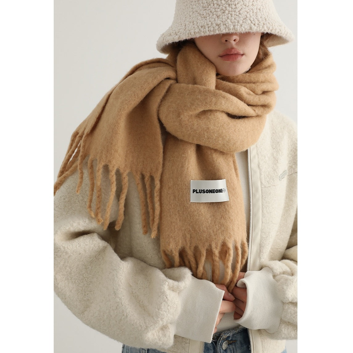 Solid Color Soft Tassel Muffler PO1002