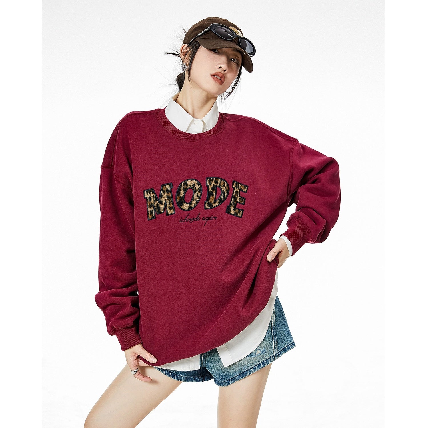 Leopard Letter Loose Sweat IC9005