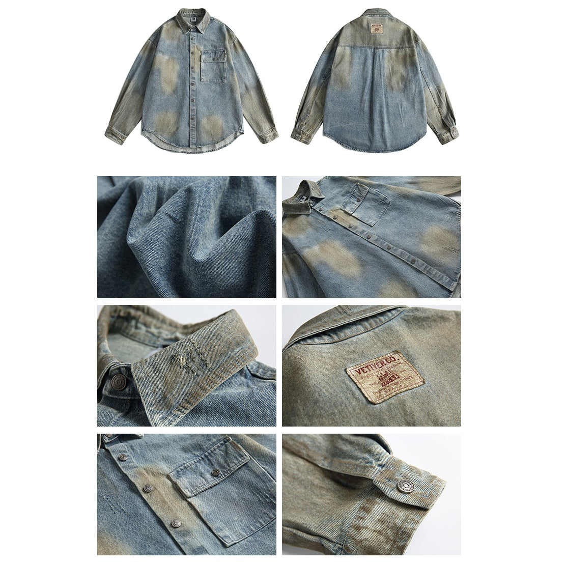 Heavy Distressed Loose Denim Shirt MW9445