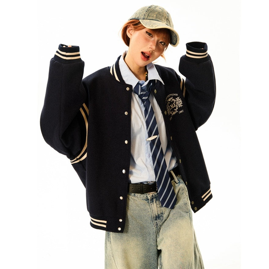 College Style Line Baseball Jacket MW9525