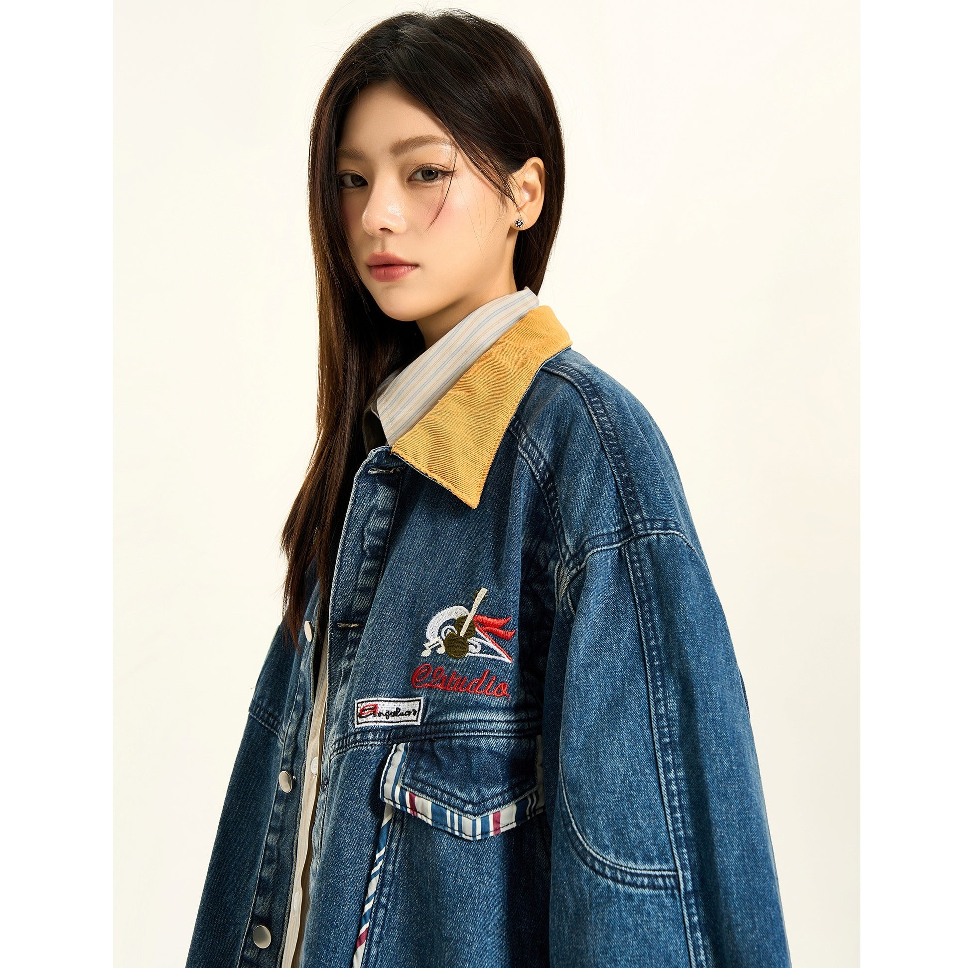 Retro Wash Embroidered Denim Jacket MW9405