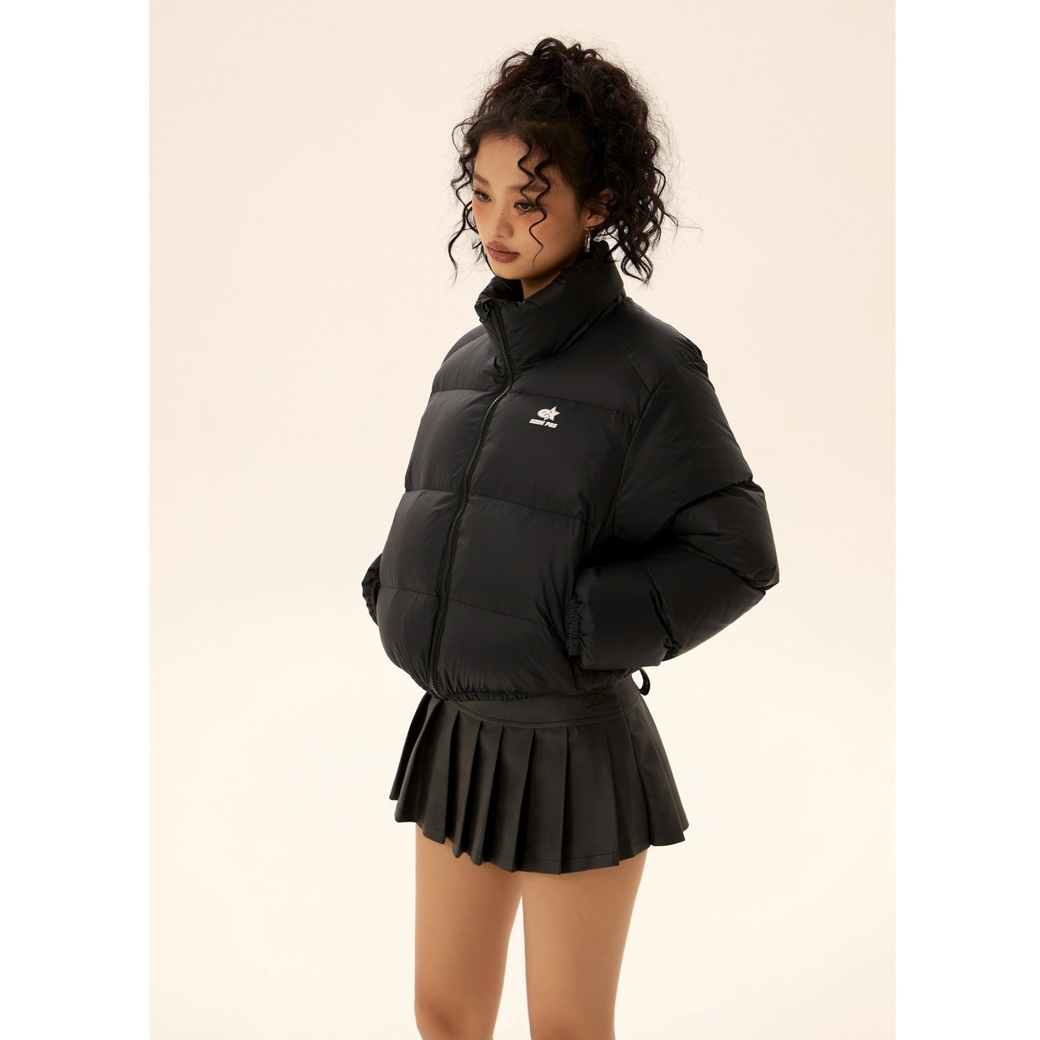 Stand Collar Cropped Down Jacket EZ184