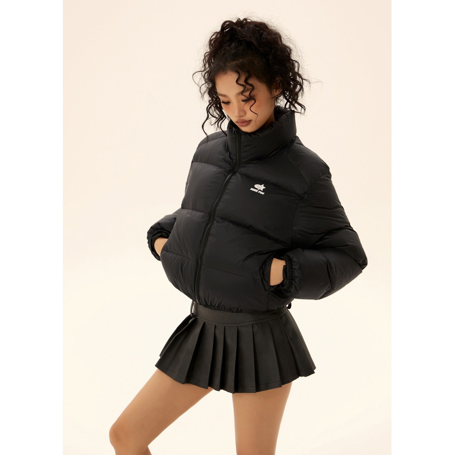 Stand Collar Cropped Down Jacket EZ184