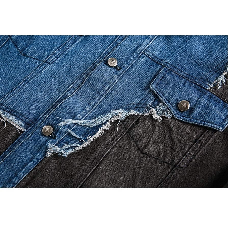 Irregular Stitching Loose Denim Jacket BX001